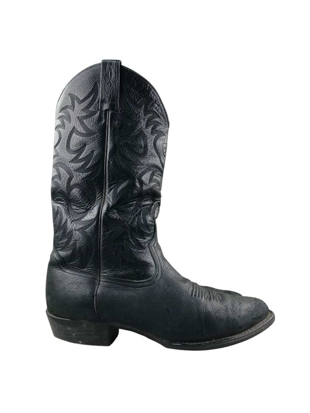 Ariat Men's Size 10EE Deertan Black Leather Heritage Western Cowboy Boots FAIR